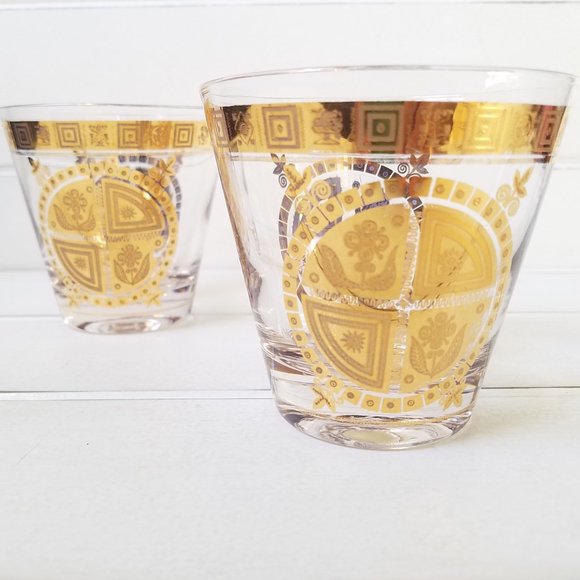 CULVER Barware Coronet, 22K Gold Low Ball Glass - Picture 1 of 8